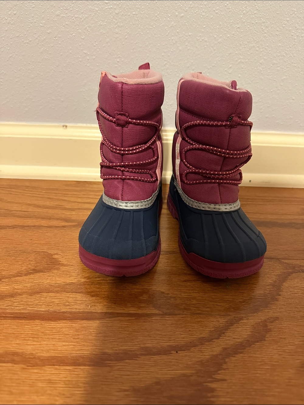 OshKosh B'gosh Pink and Navy Kids Snow Boots